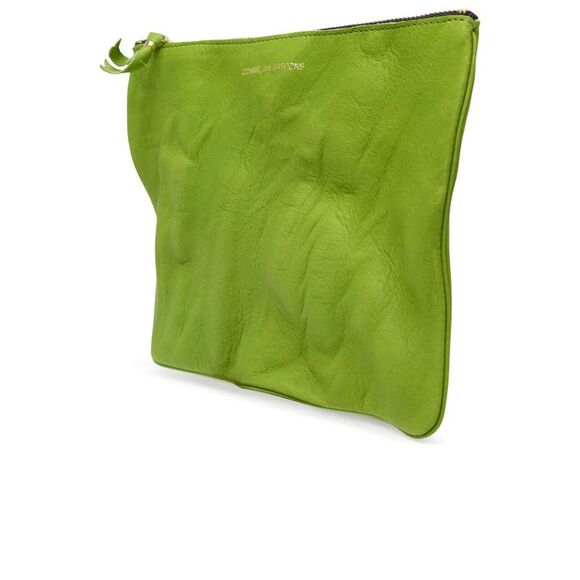 COMME DES GARÇONS WALLET Green Leather Envelope - Picture 2 of 3